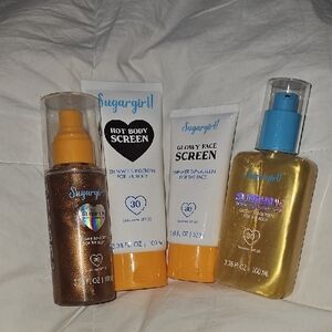 Sugar Girl LOT. Nwts! Shimmer And Glow Sunscreen!! Dont Miss Out